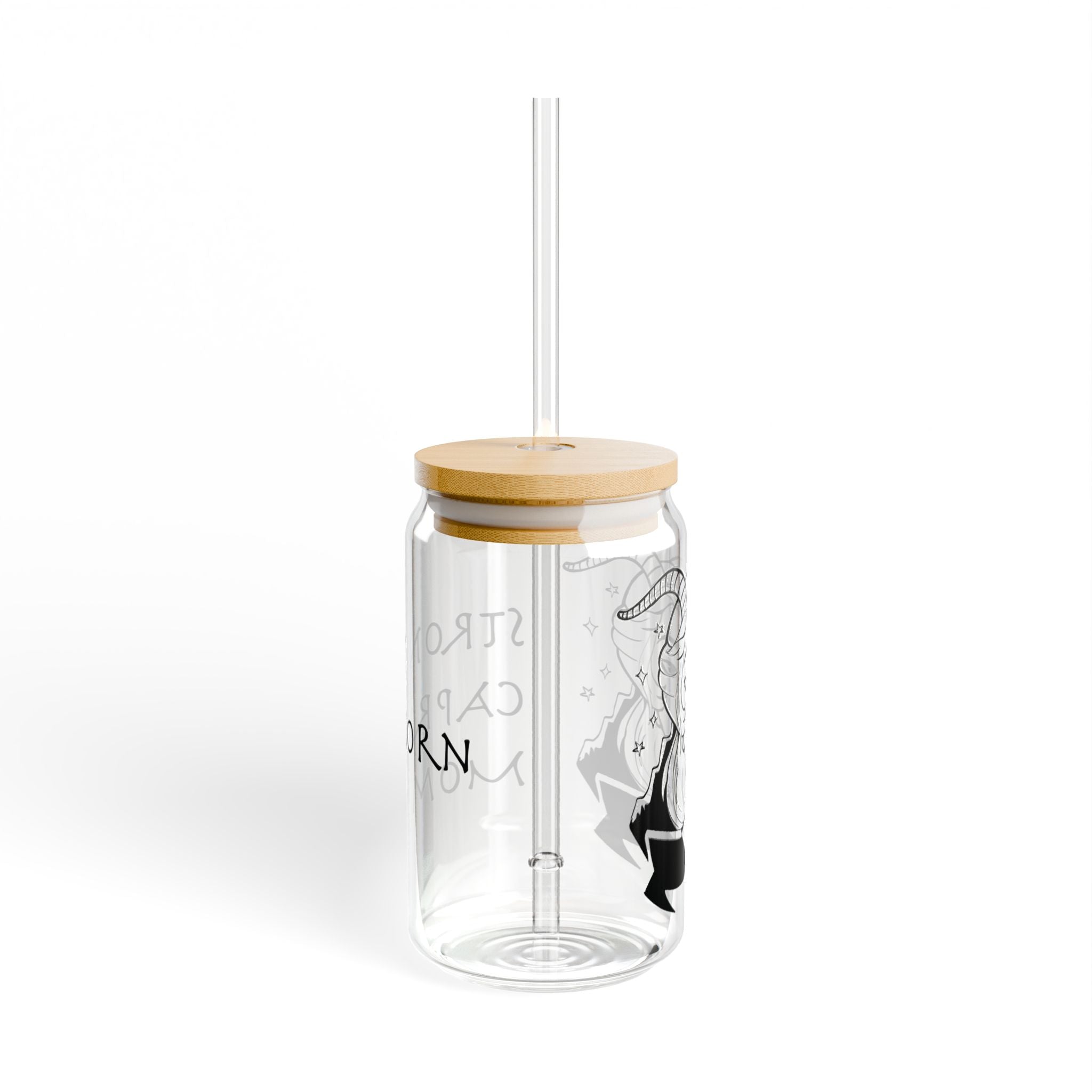 Capricorn Mom Gift – 16oz Zodiac Sipper Glass for Mom | Astrology Glass Cup