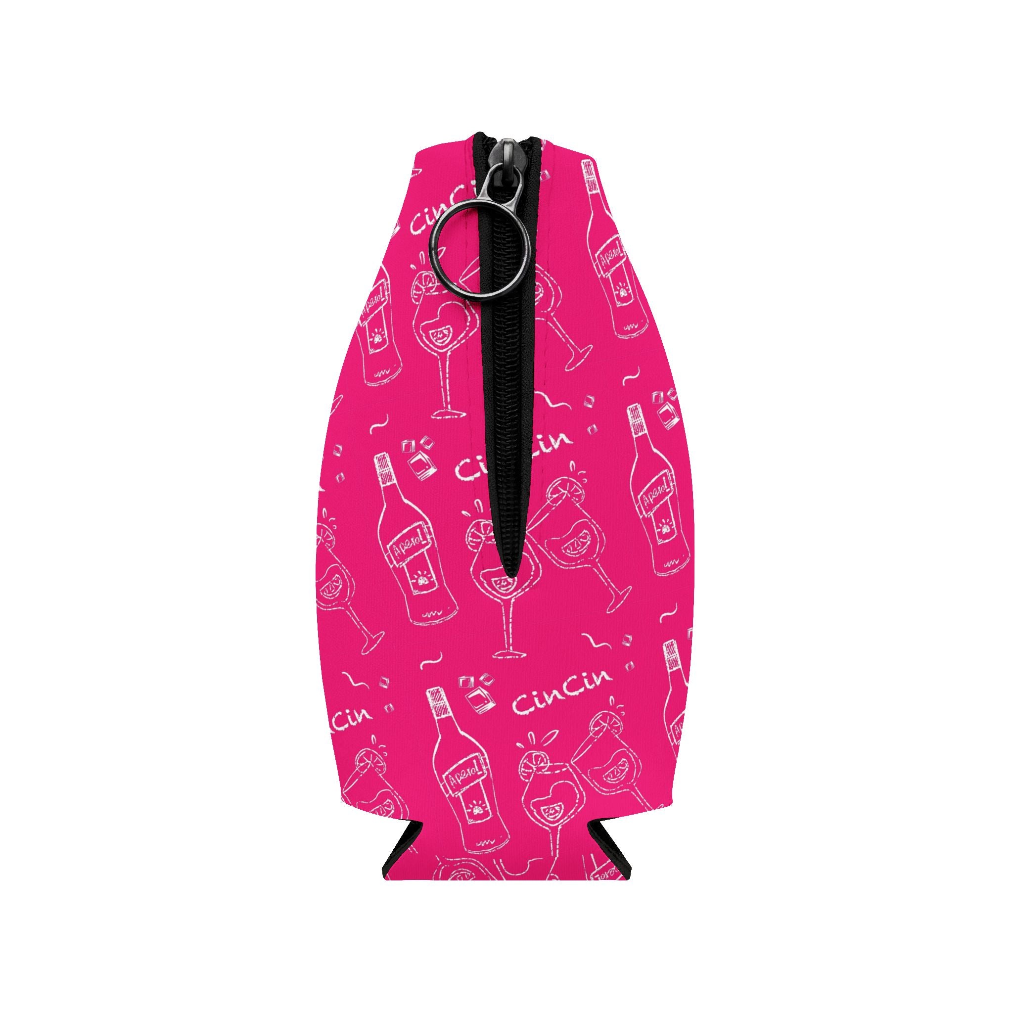 Cin Cin Zip-Up Bottle Cooler Sleeve - Pink Cin Cin Collection Inspired Design