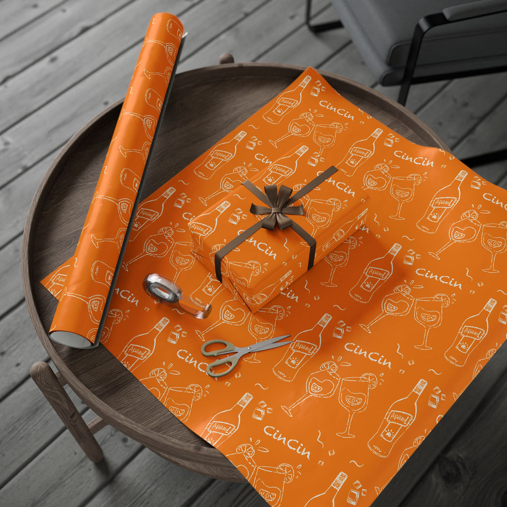 Cin Cin Peel Wrapping Paper Roll — Orange Cin Cin Collection Inspired Design
