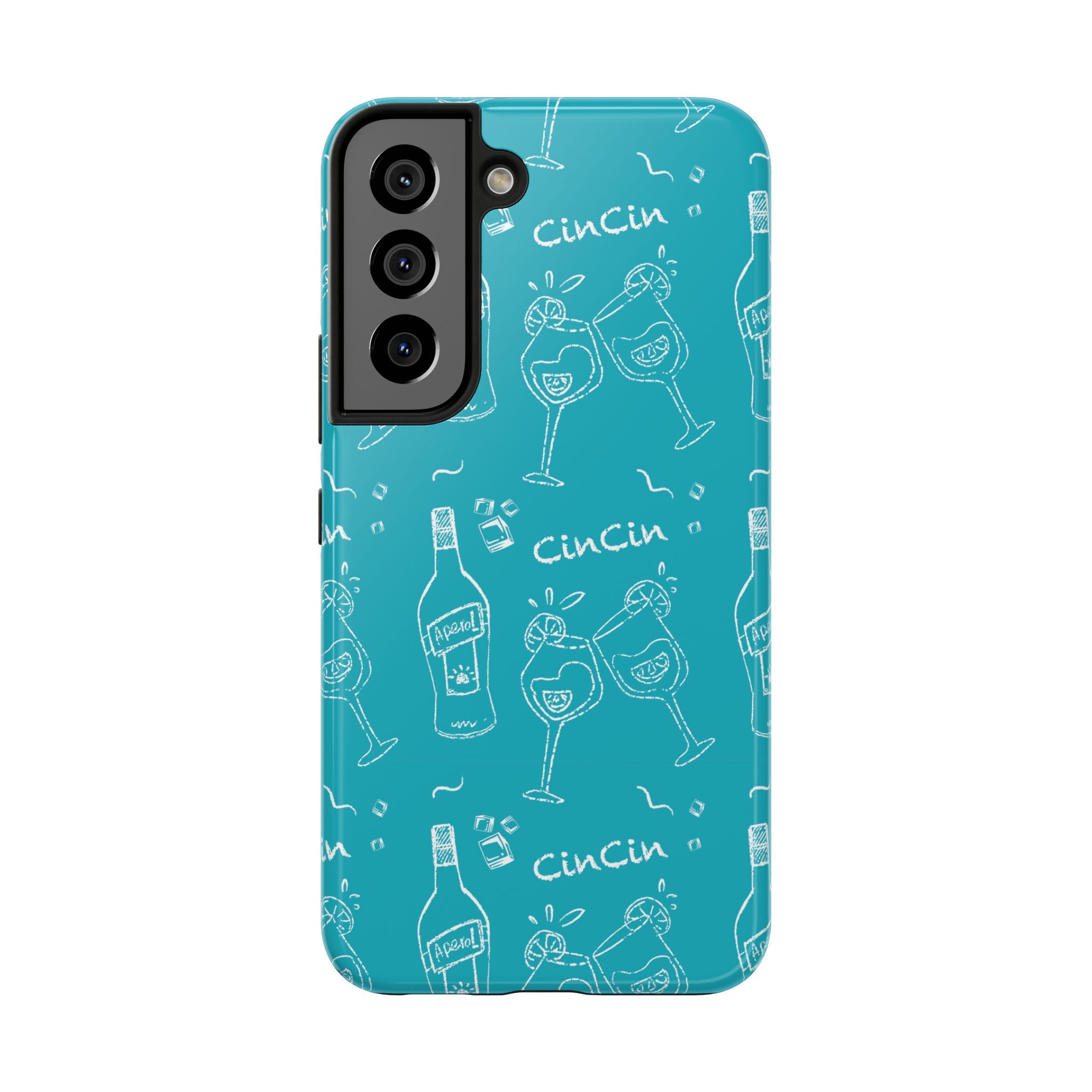 Cin Cin Spritz Tough Phone Case — Turquoise Citrus Cocktail Pattern