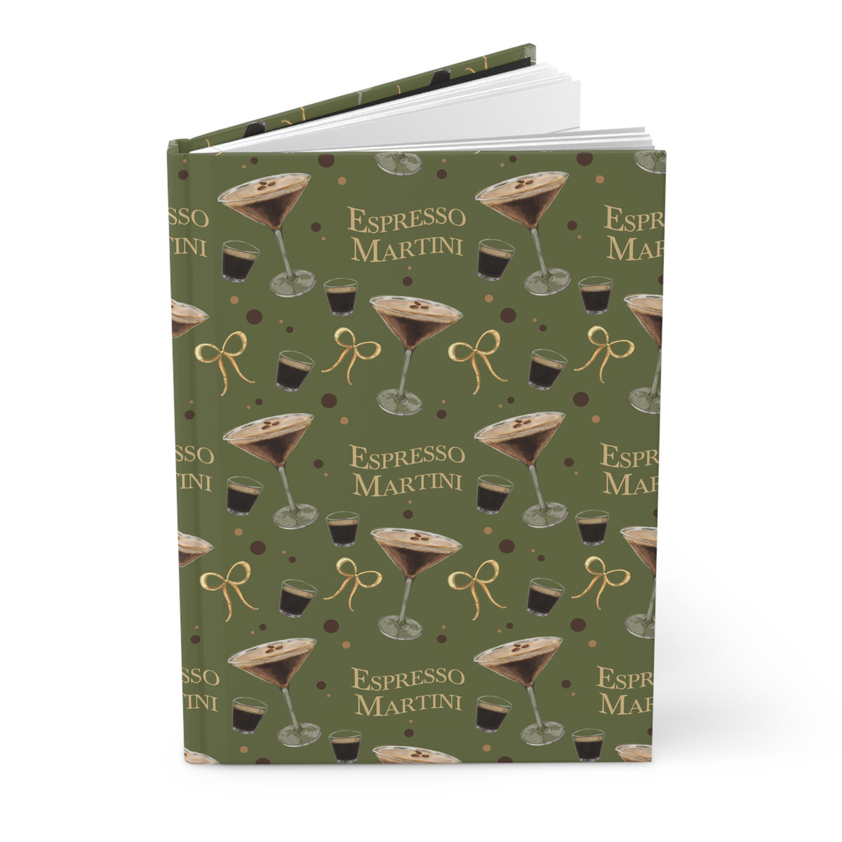 Espresso Martini Hardcover Journal – Olive Green Espresso Collection Inspired Design