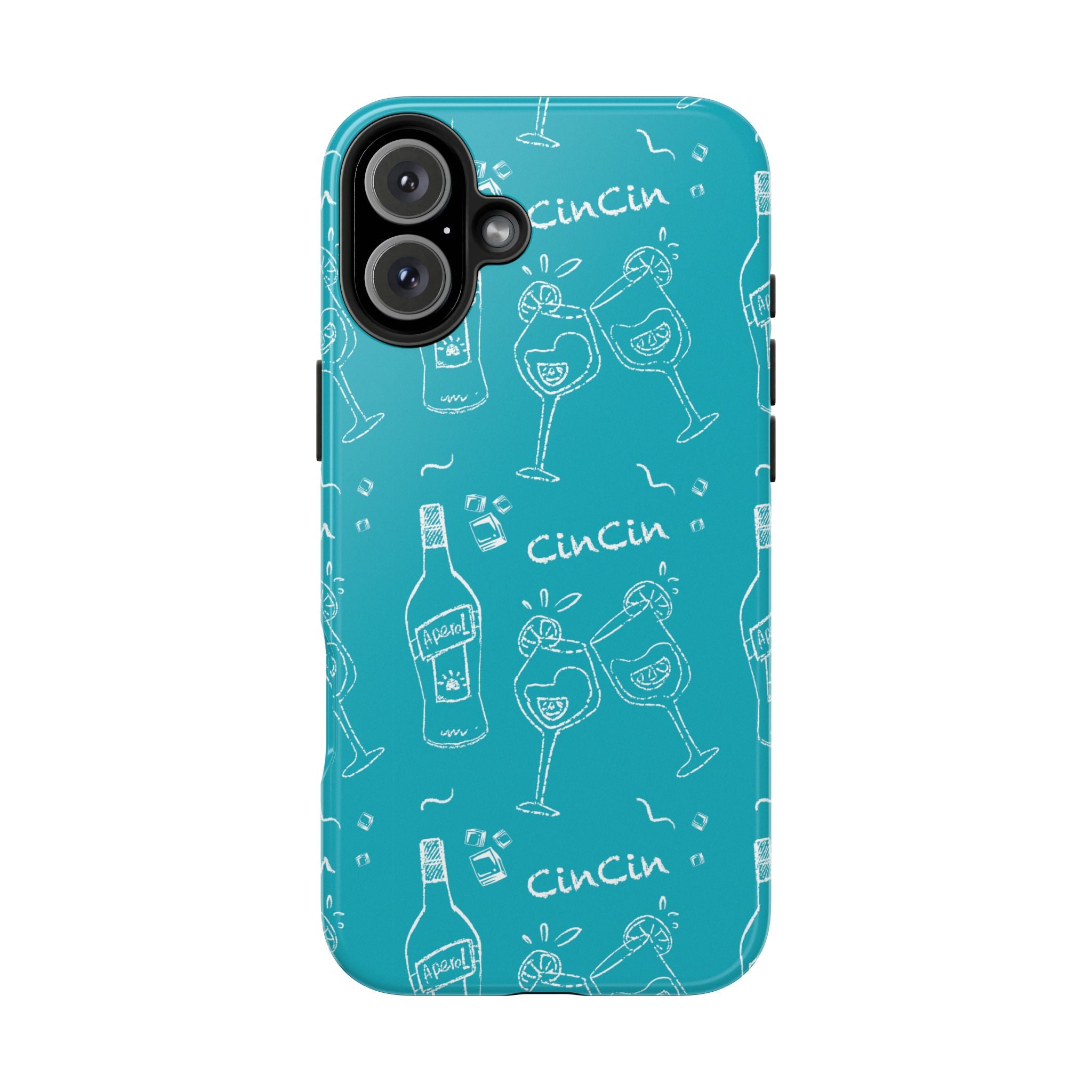 Cin Cin Spritz Tough Phone Case — Turquoise Citrus Cocktail Pattern