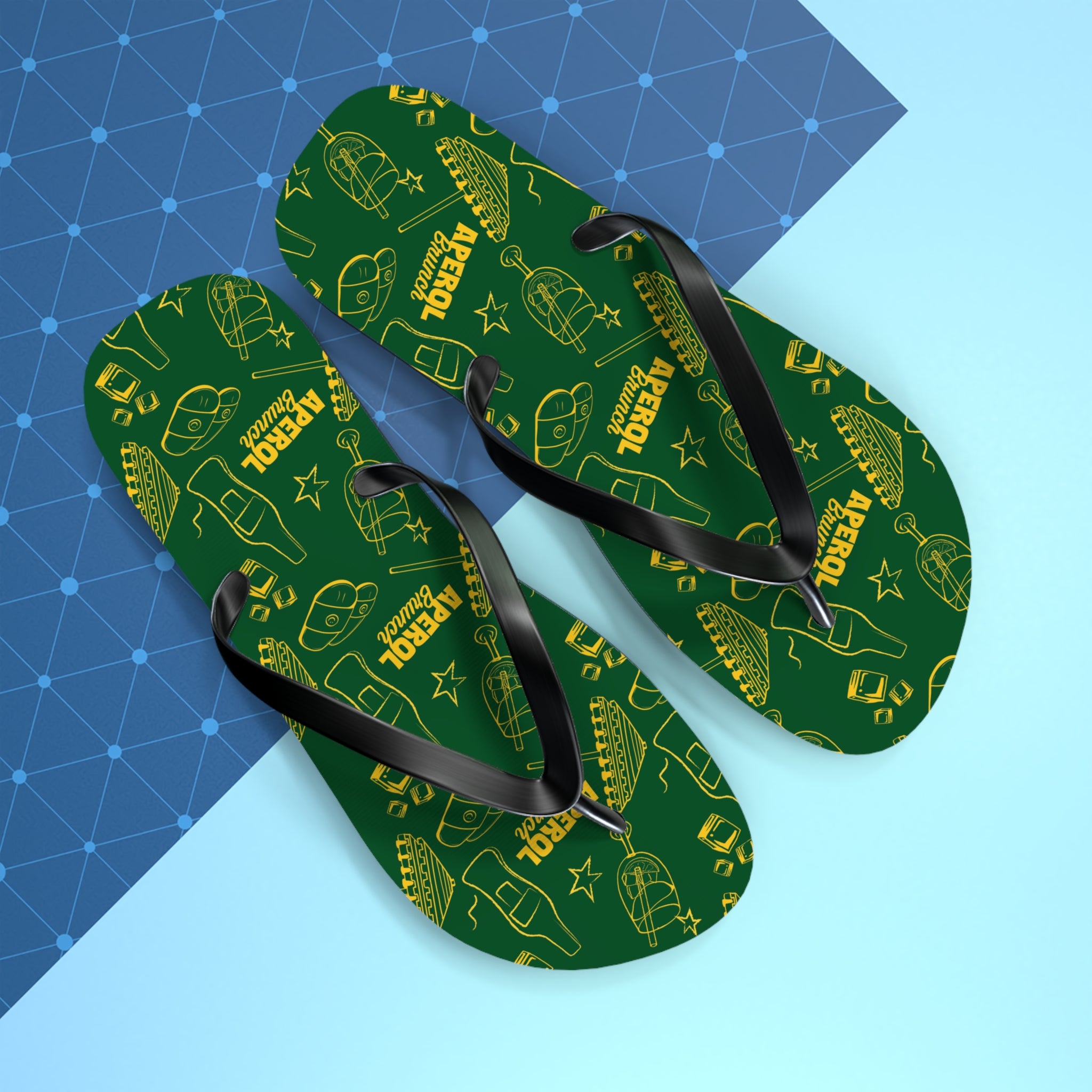 Aperol Spritz Flip Flops — Green Brunch Aperol Inspired Design