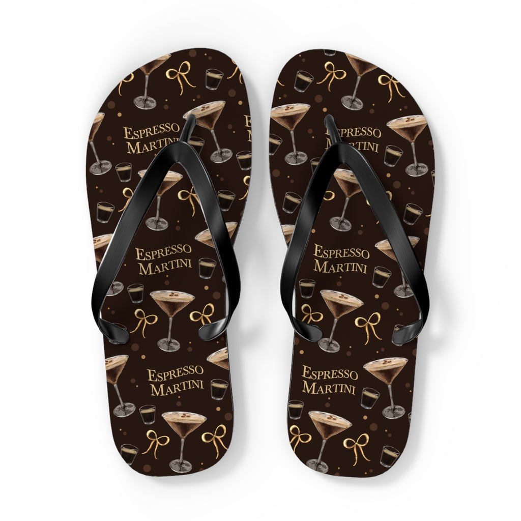 Espresso Martini Flip Flops — Dark Brown Espresso Collection Inspired Design
