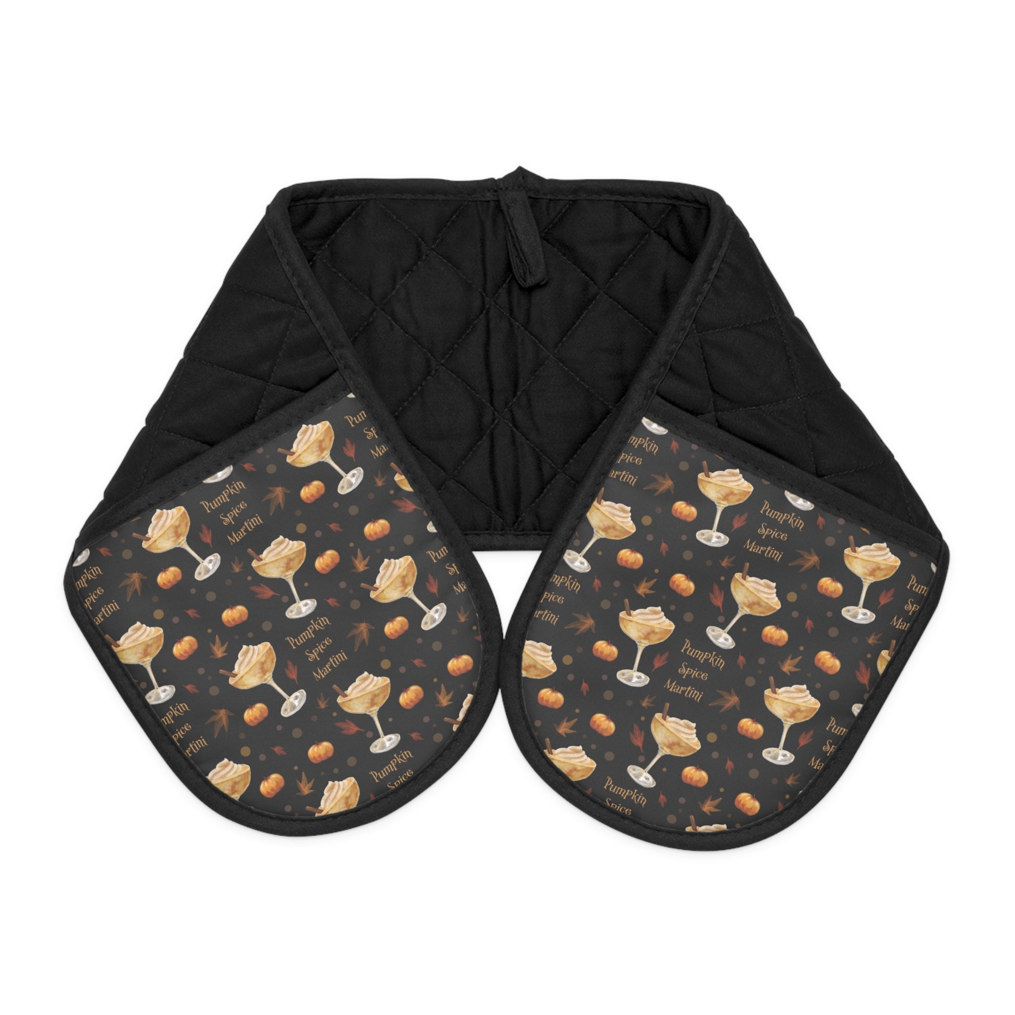 Pumpkin Spice Martini Double Oven Mitt — Black Pumpkin Collection Inspired Design