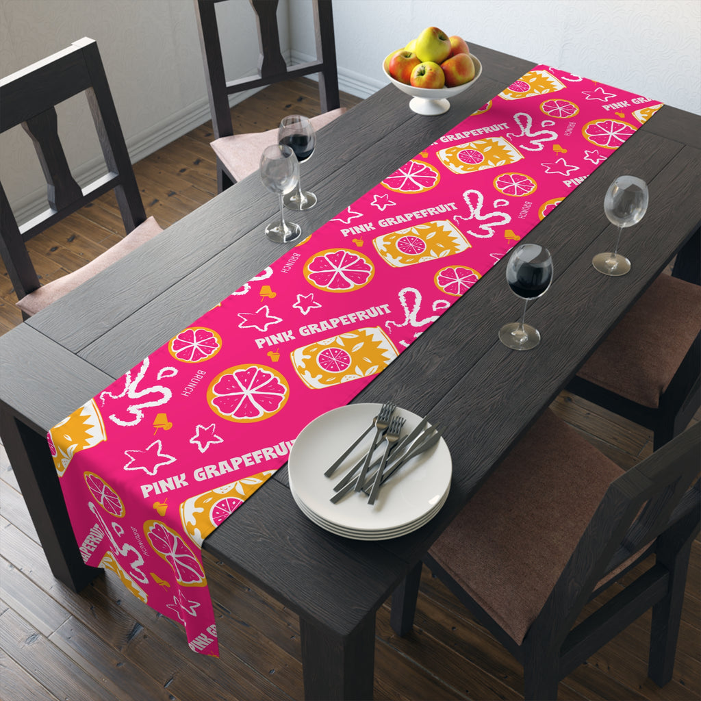Pink Grapefruit Table Runner — Citrus Summer Decor