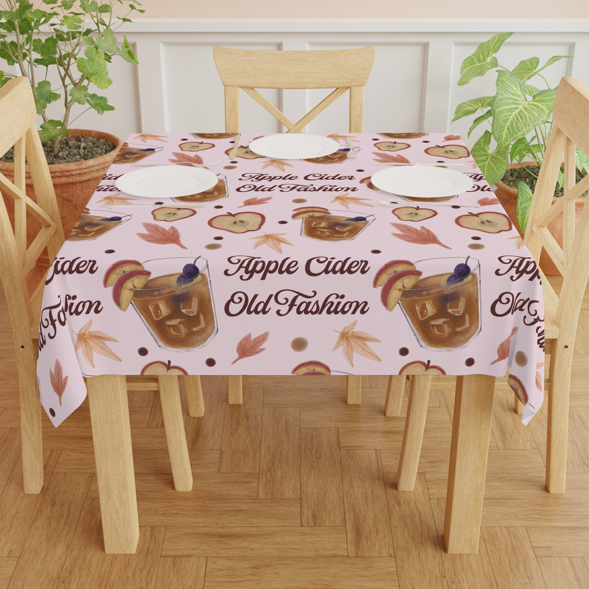 Apple Cider Old Fashioned Tablecloth — Light Pink Apple Cider Collection Inspired Design