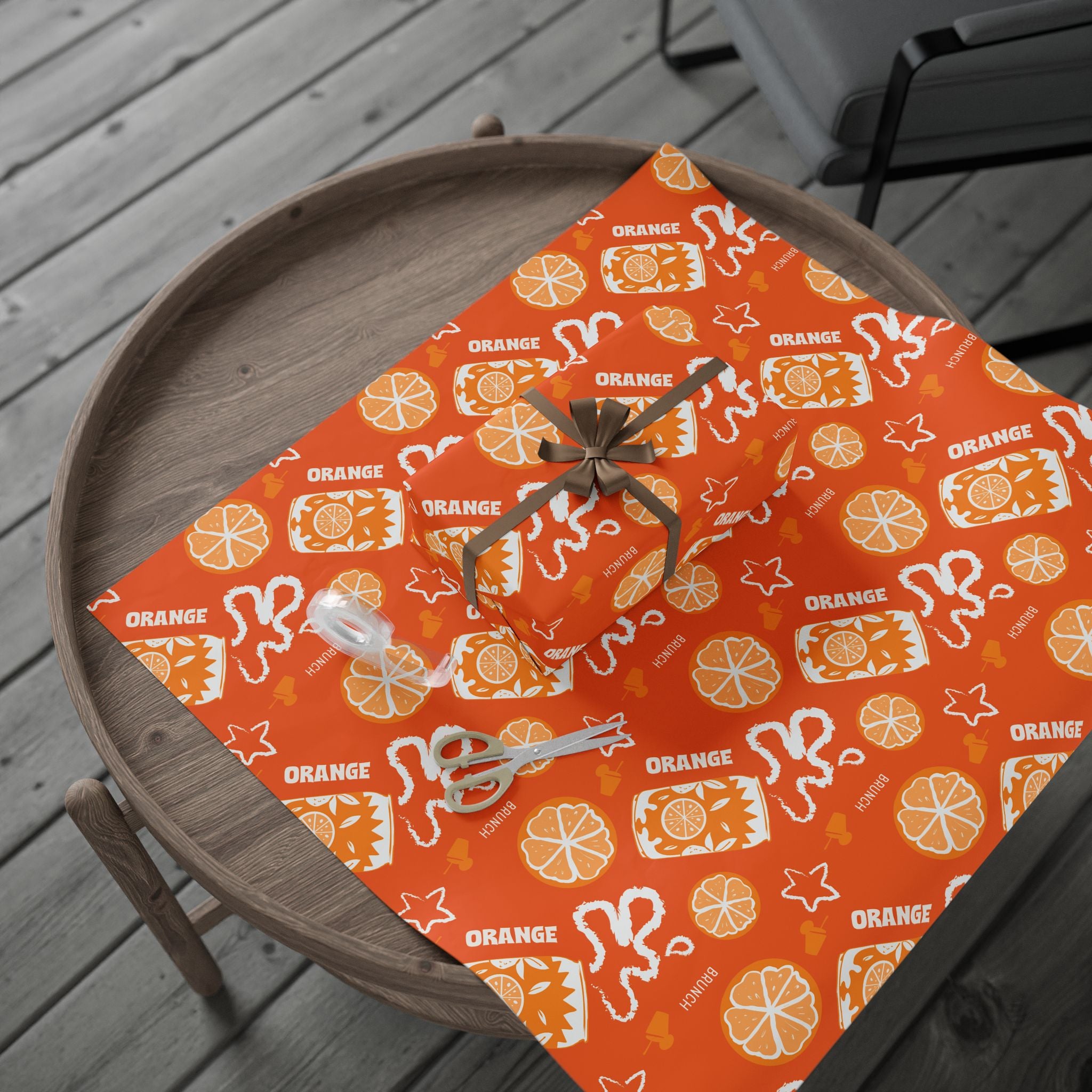 Orange Fruit Brunch Peel Wrapping Paper Roll — Orange Fruit Brunch Collection Inspired Design