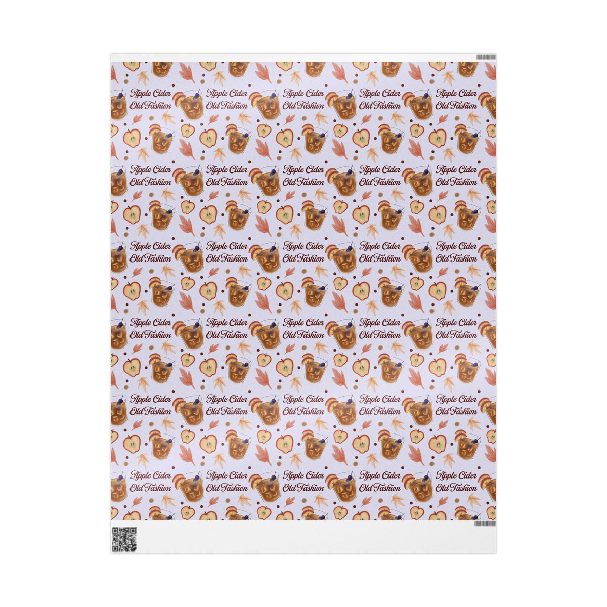 Apple Cider Old Fashioned Wrapping Paper Roll — Light Violet Apple Cider Collection Inspired Design