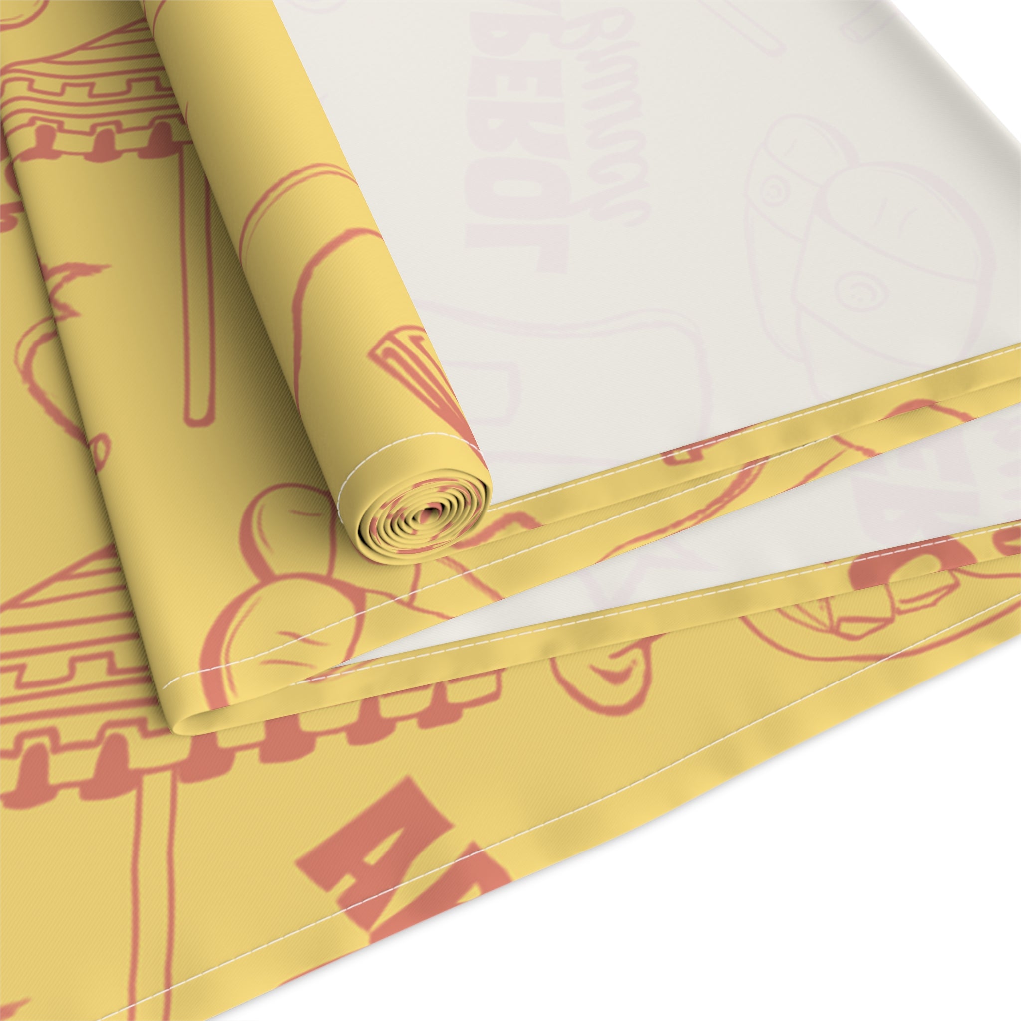 Aperol Brunch Table Runner — Yellow Citrus Summer Decor