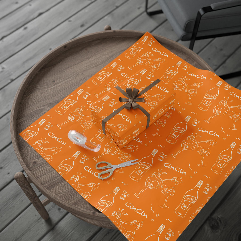 Cin Cin Peel Wrapping Paper Roll — Orange Cin Cin Collection Inspired Design