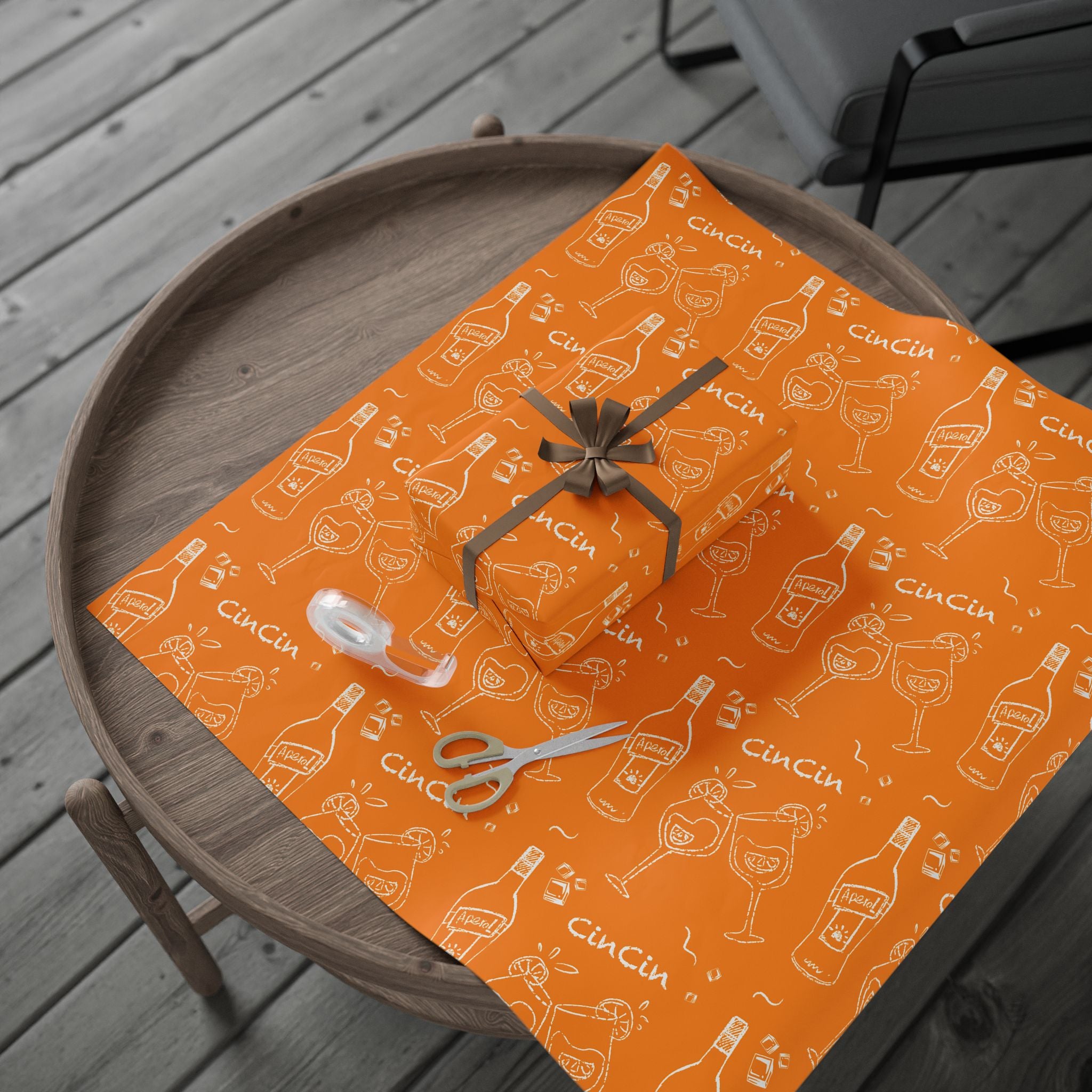 Cin Cin Peel Wrapping Paper Roll — Orange Cin Cin Collection Inspired Design