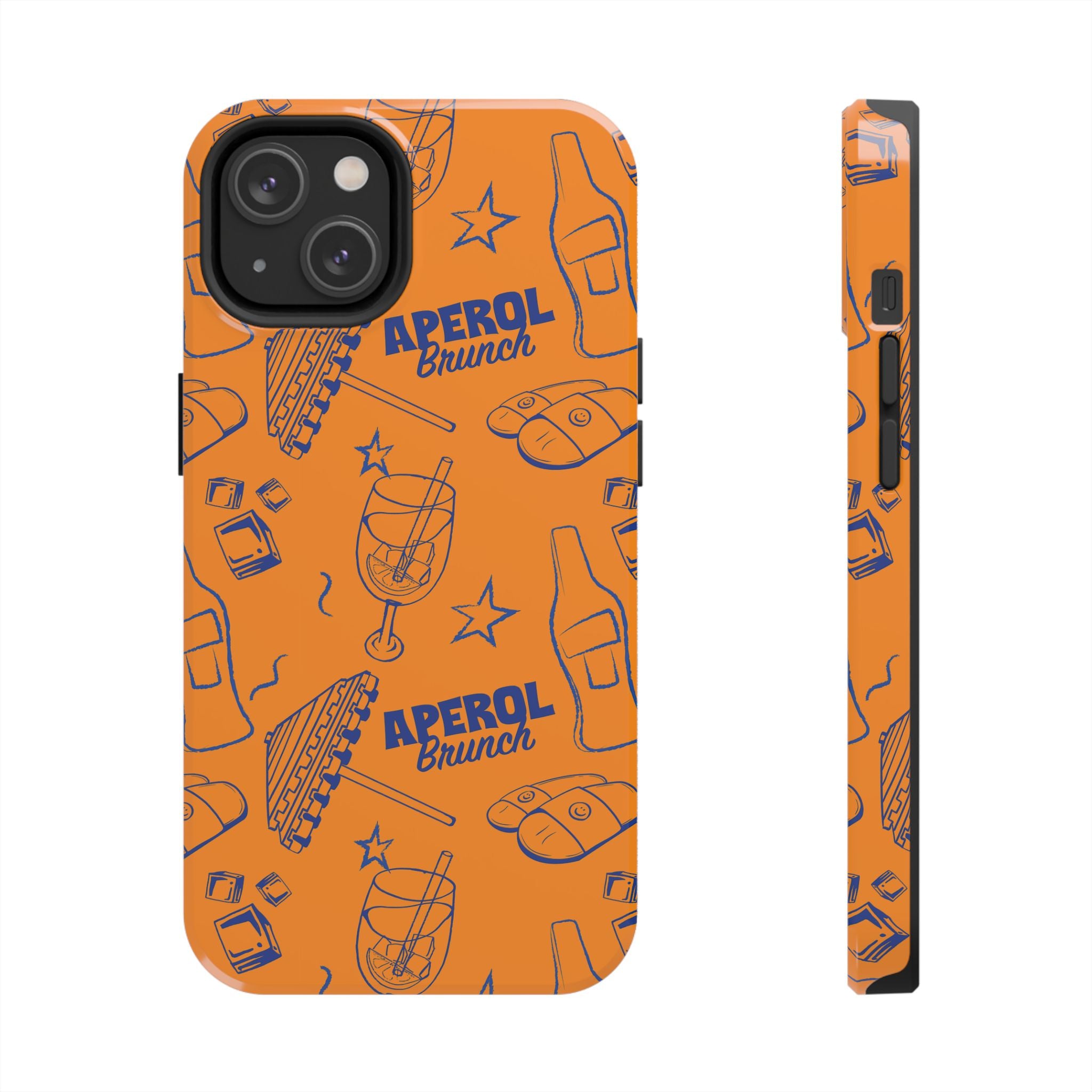 Aperol Brunch Tough Phone Case — Orange Cocktail Pattern