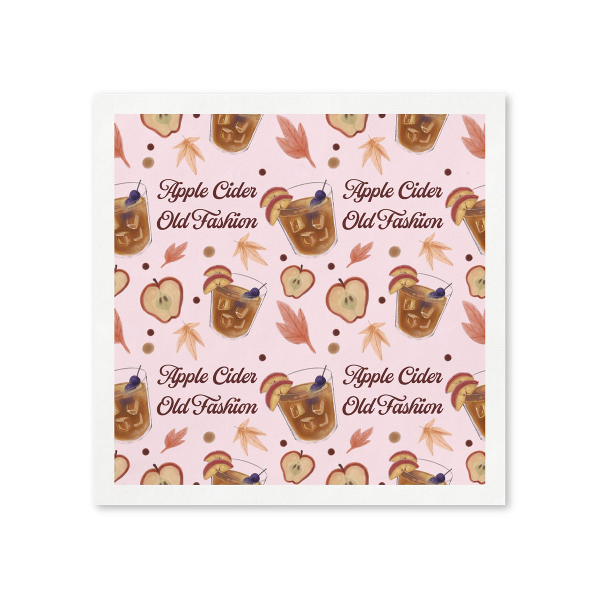 Apple Cider Old Fashioned 50pcs Napkins — Light Pink Apple Cider Collection Inspired Design