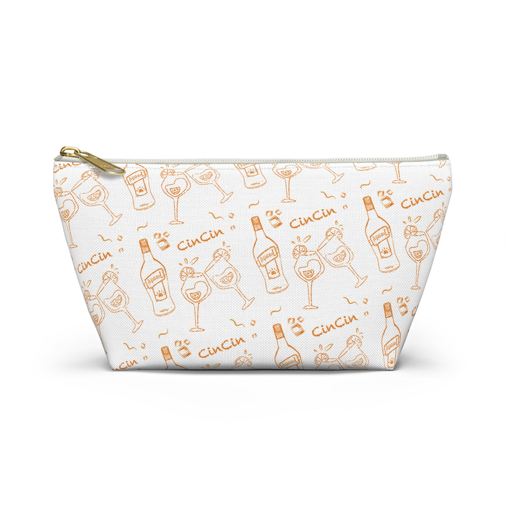 Cin Cin Cocktail Accessory Pouch — White & Orange Aperol Inspired Design