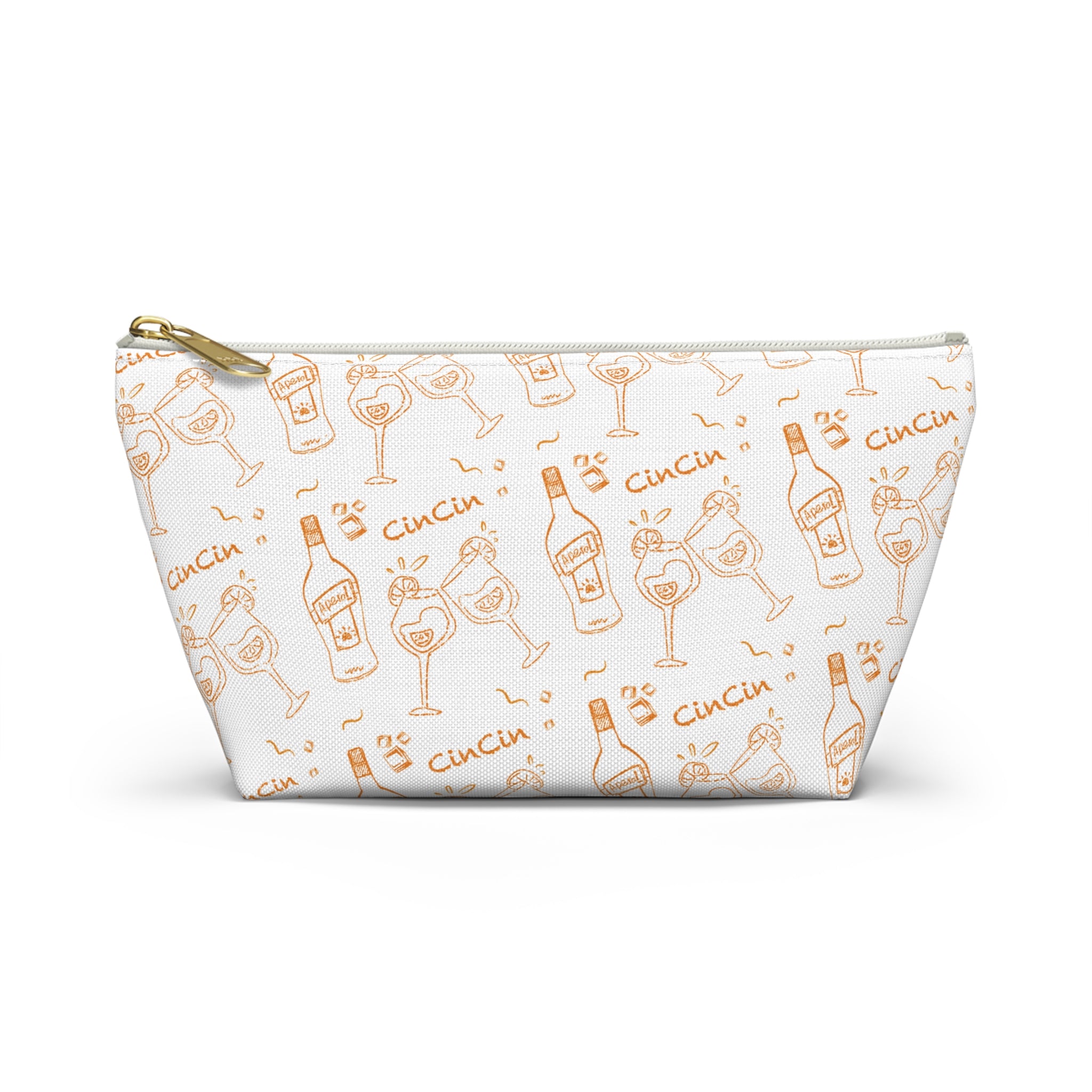 Cin Cin Cocktail Accessory Pouch — White & Orange Aperol Inspired Design