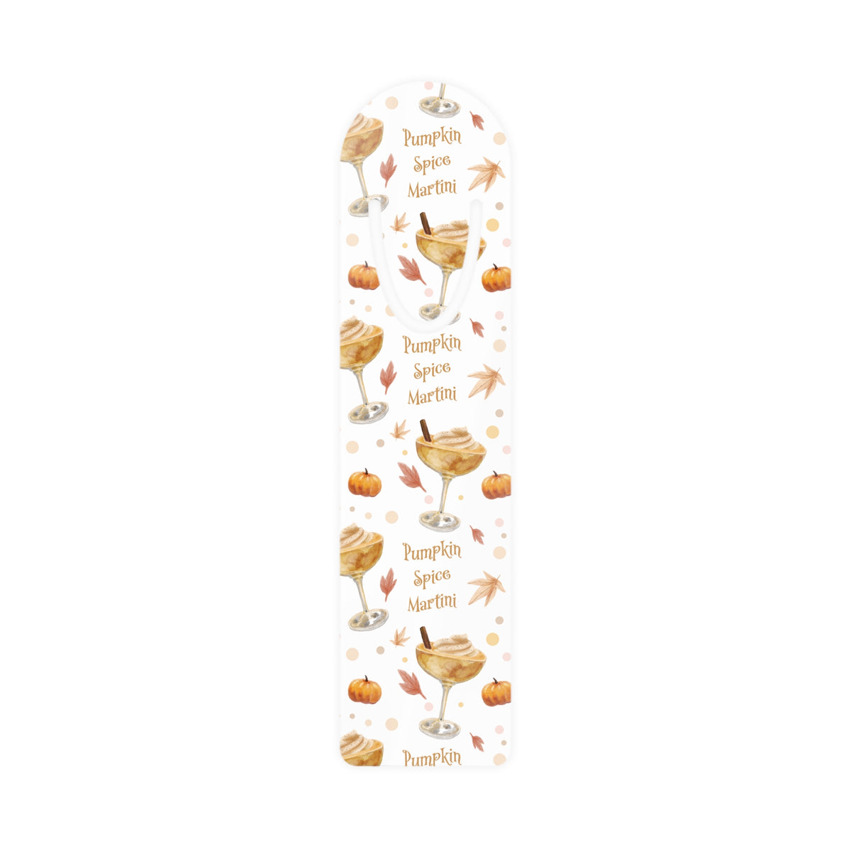 Pumpkin Spice Martini Metal Bookmark — White Pumpkin Collection Inspired Design