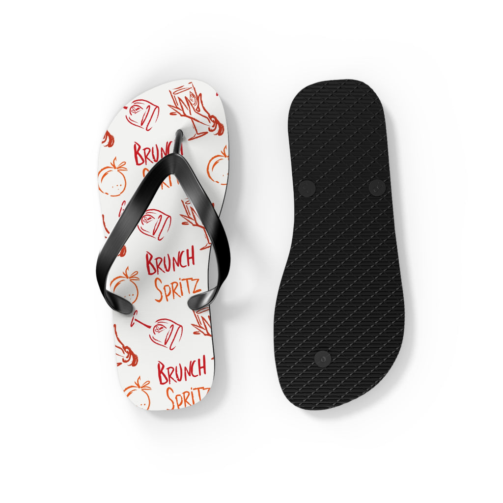 Brunch Spritz Flip Flops — White Brunch Collection Inspired Design