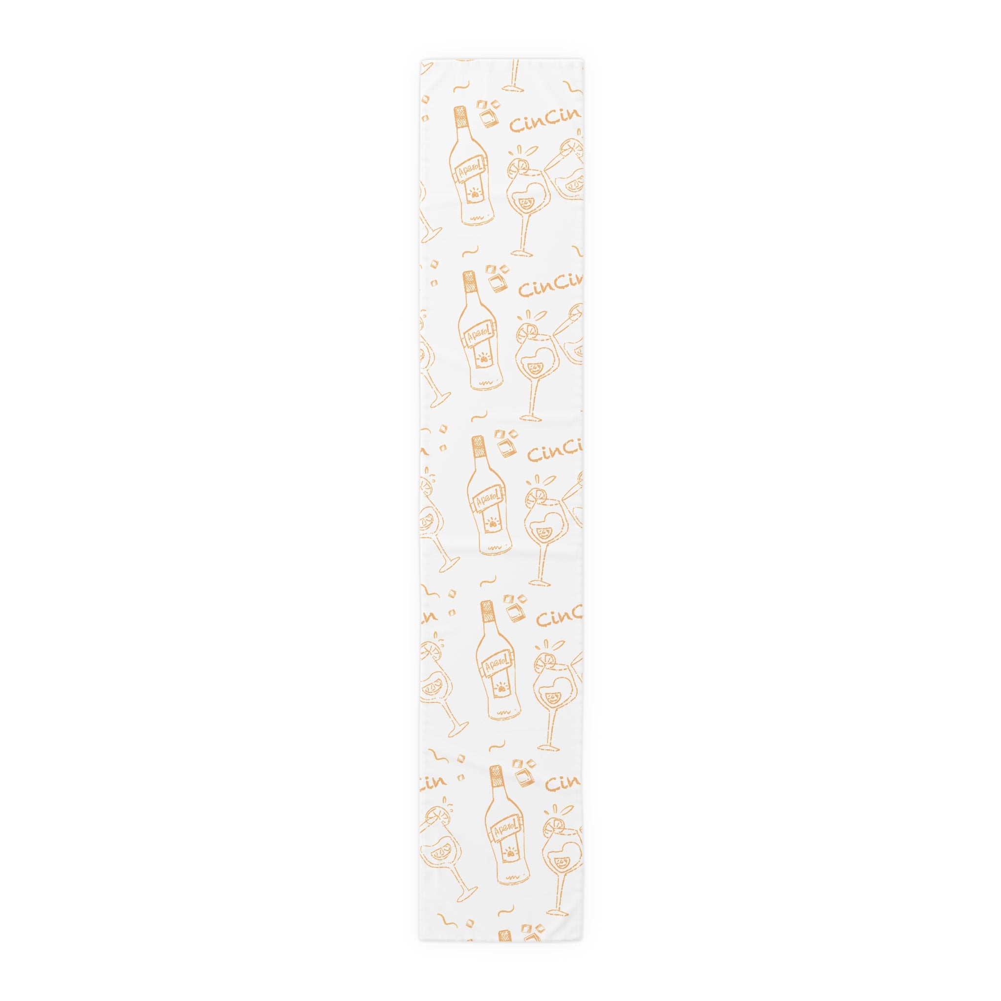 Cin Cin Spritz Table Runner — White Citrus Cocktail Pattern