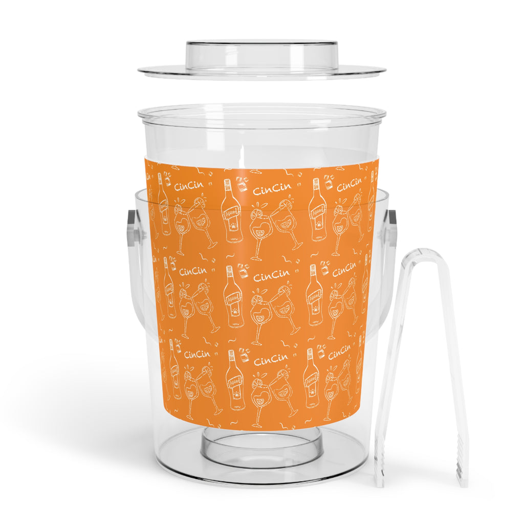 Cin Cin Ice Bucket with Tongs – Orange Cin Cin Collection Inspired Design