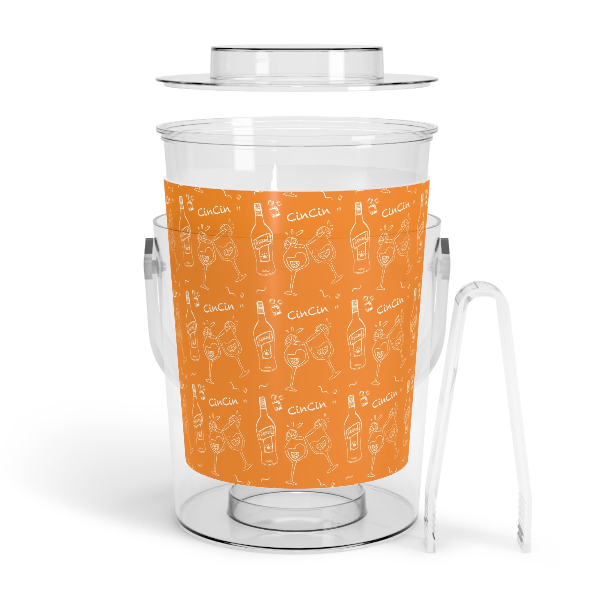 Cin Cin Ice Bucket with Tongs – Orange Cin Cin Collection Inspired Design