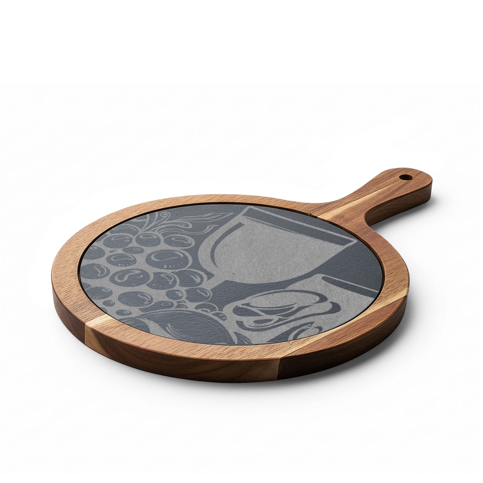 Engraved Bamboo Charcuterie Board with Slate Inset & Cheese Tools