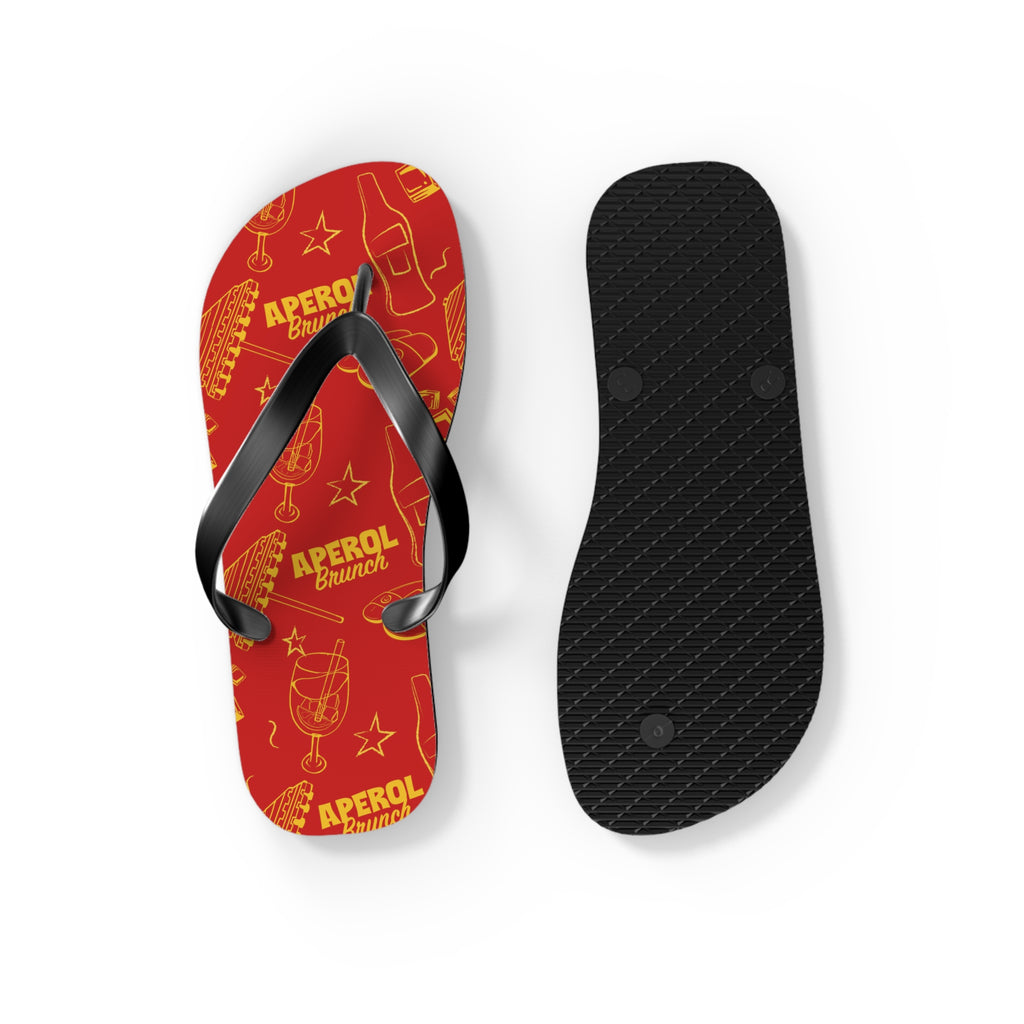 Aperol Brunch Flip Flops – Red Brunch Inspired Design