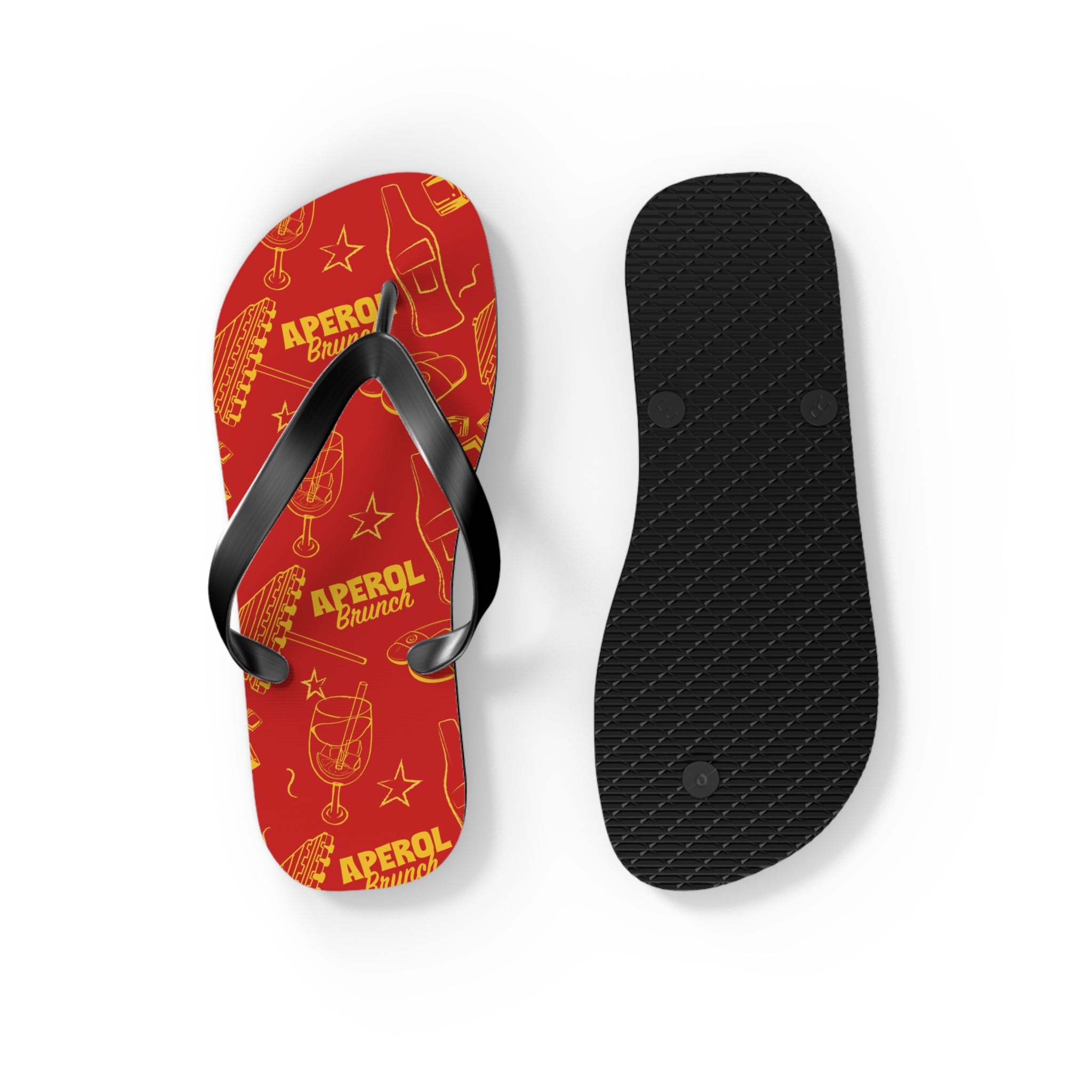 Aperol Brunch Flip Flops – Red Brunch Inspired Design