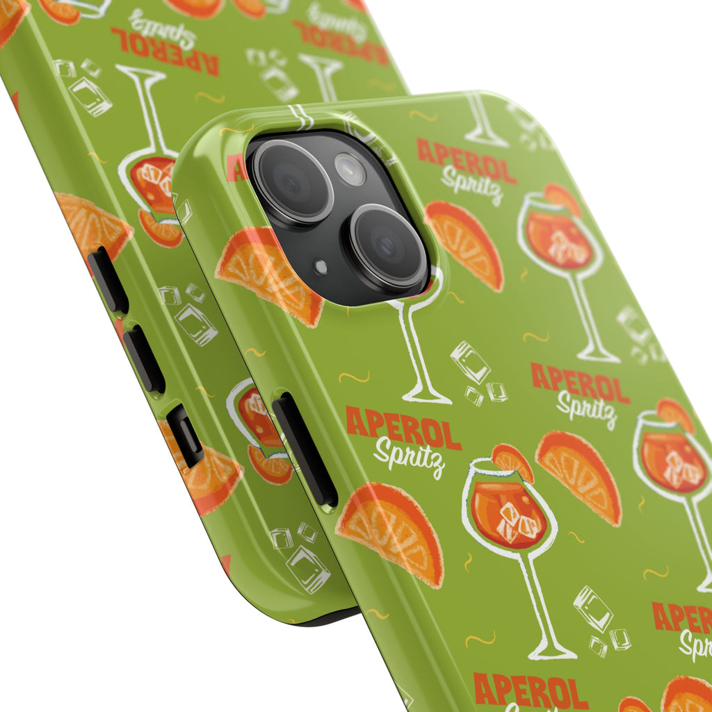 Aperol Spritz Pattern Tough Phone Case — Green Spritz Collection Inspired Design