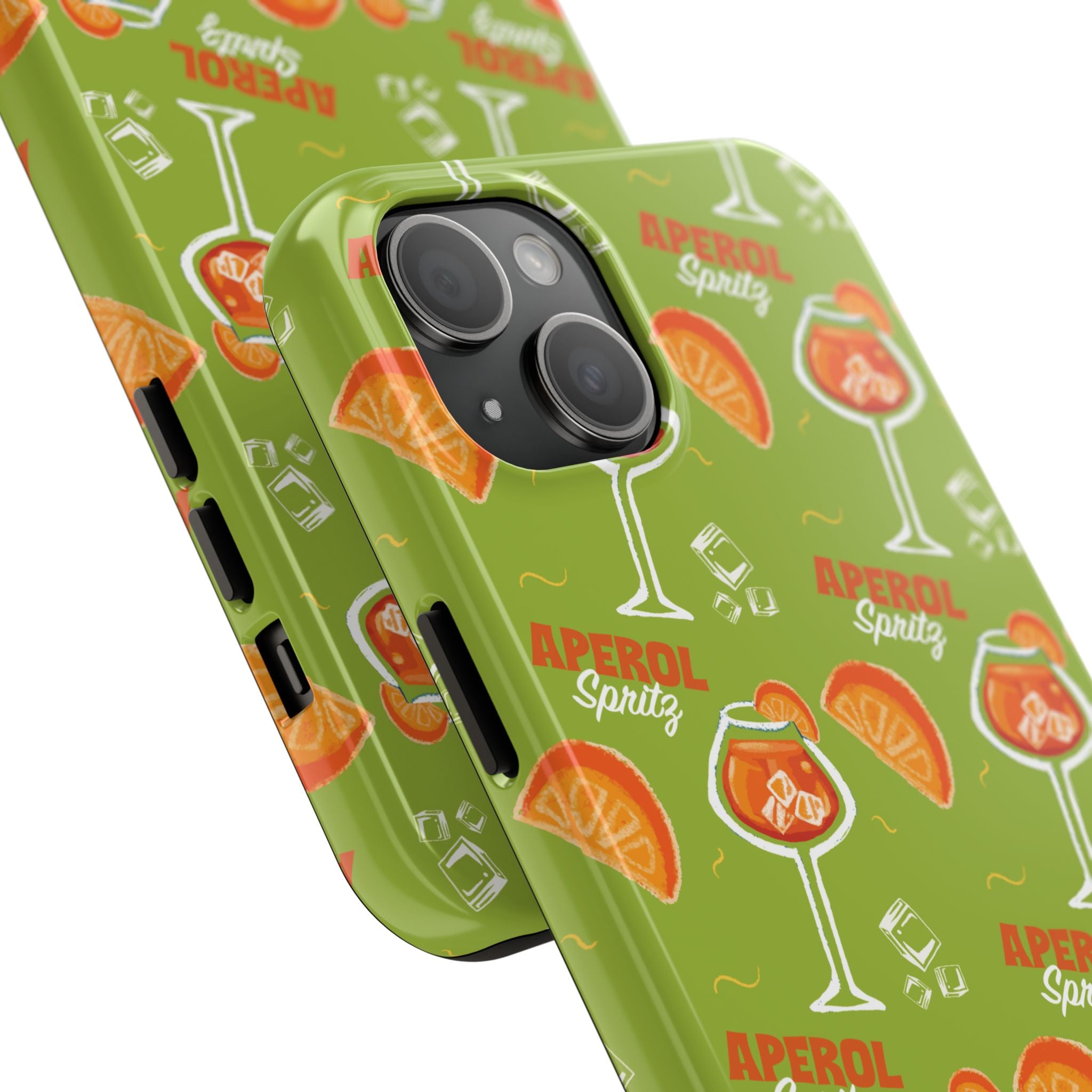 Aperol Spritz Pattern Tough Phone Case — Green Spritz Collection Inspired Design