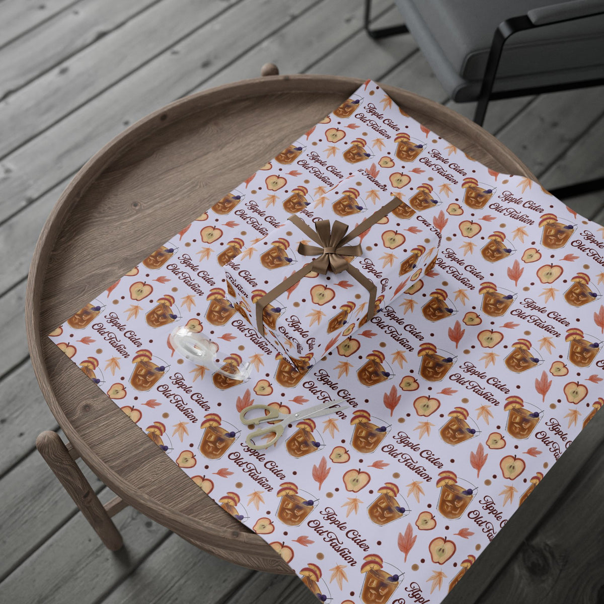 Apple Cider Old Fashioned Wrapping Paper Roll — Light Violet Apple Cider Collection Inspired Design