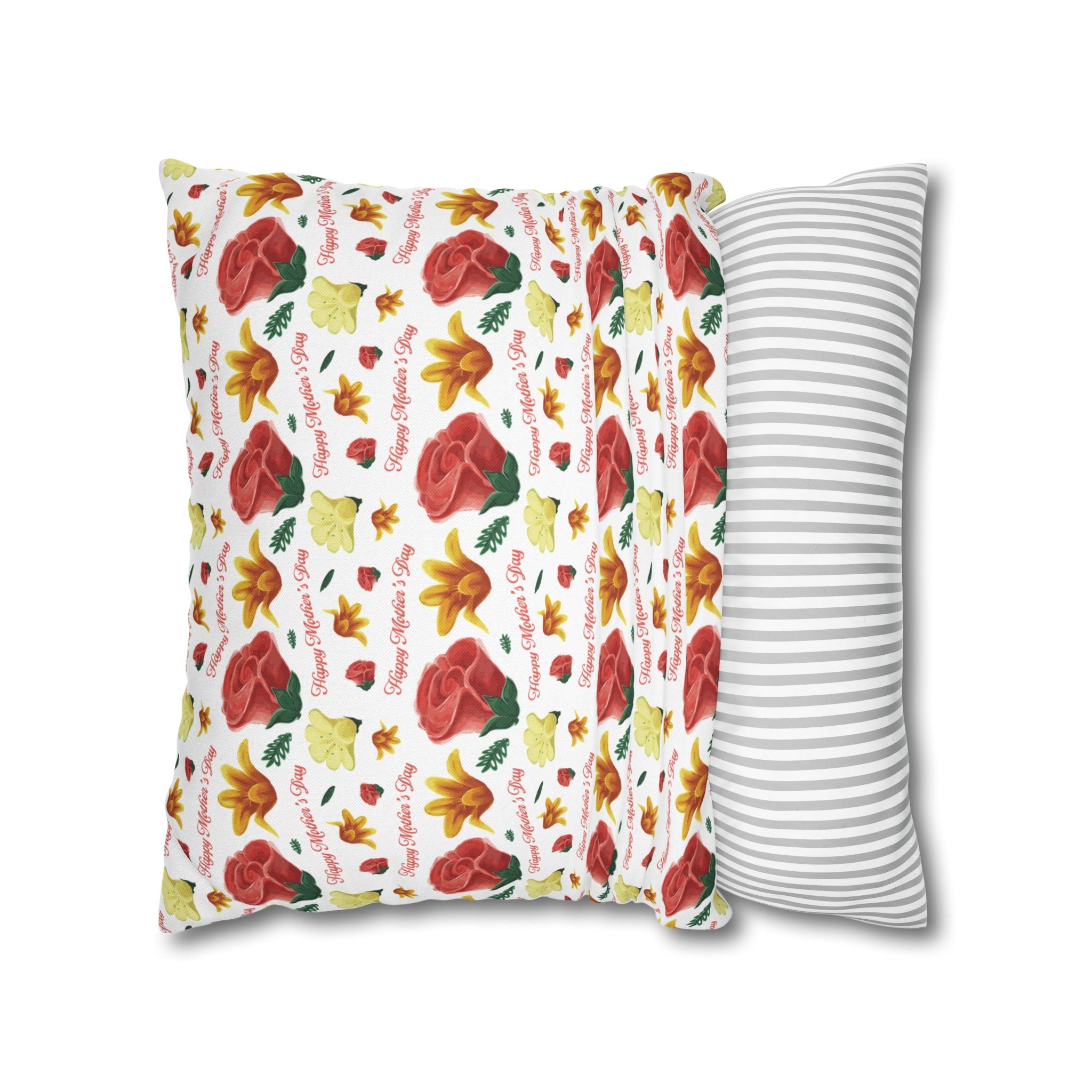 Gift for Mom Floral Throw Pillow Cover – Mother’s Day Botanical Cushion | Spring Home Decor