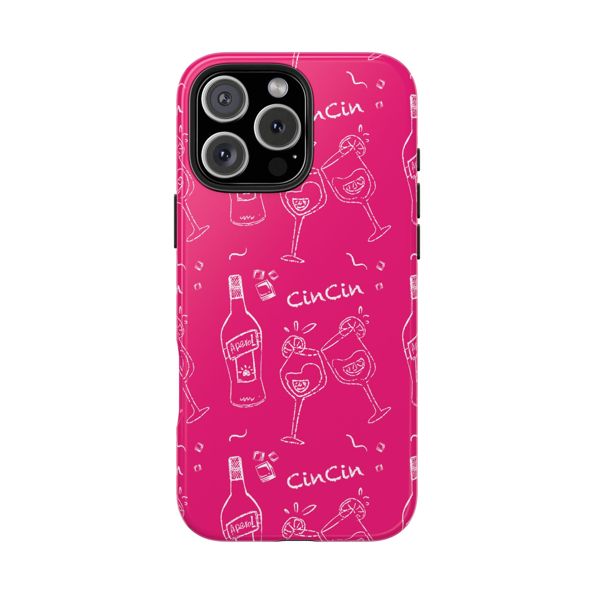 Cin Cin Spritz Tough Phone Case — Magenta Citrus Cocktail Pattern