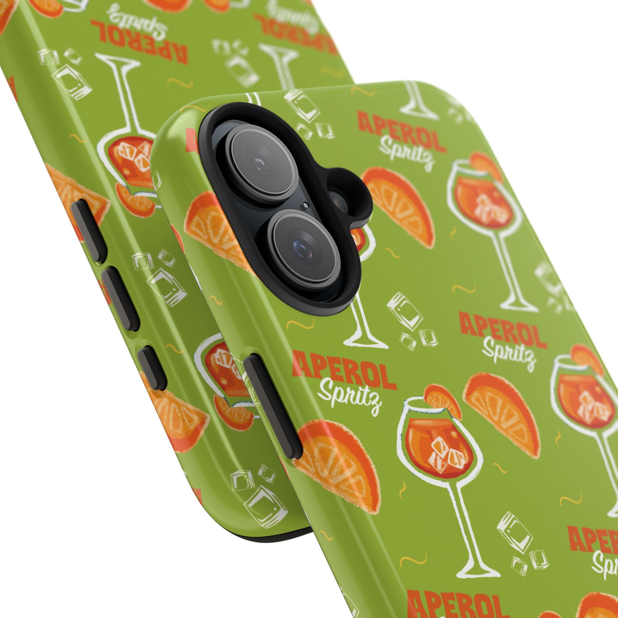 Aperol Spritz Pattern Tough Phone Case — Green Spritz Collection Inspired Design