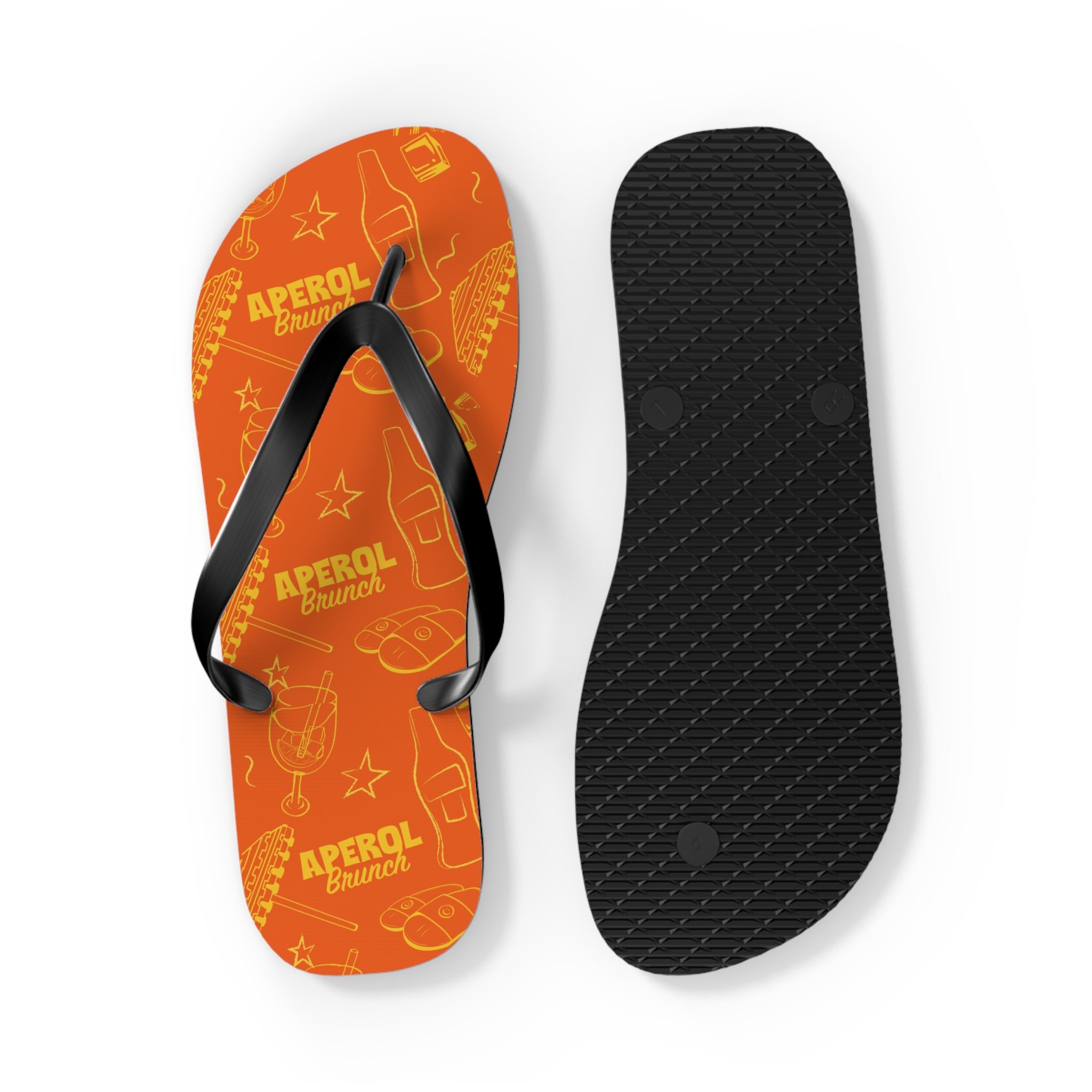 Aperol Brunch Flip Flops – Orange and Yellow Brunch Collection Inspired Design