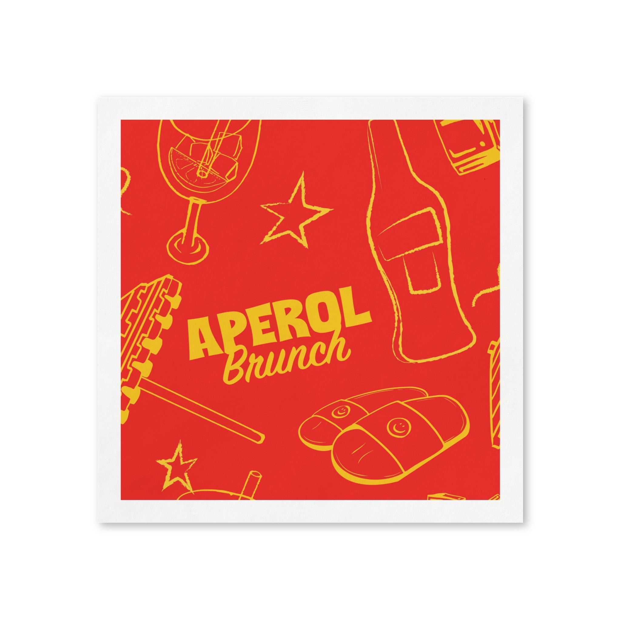 Aperol Brunch Cocktail Napkins (Pack of 50) – Red Paper Napkins, Cocktail Party Decor, Brunch Beverage Napkins, Hostess Gift