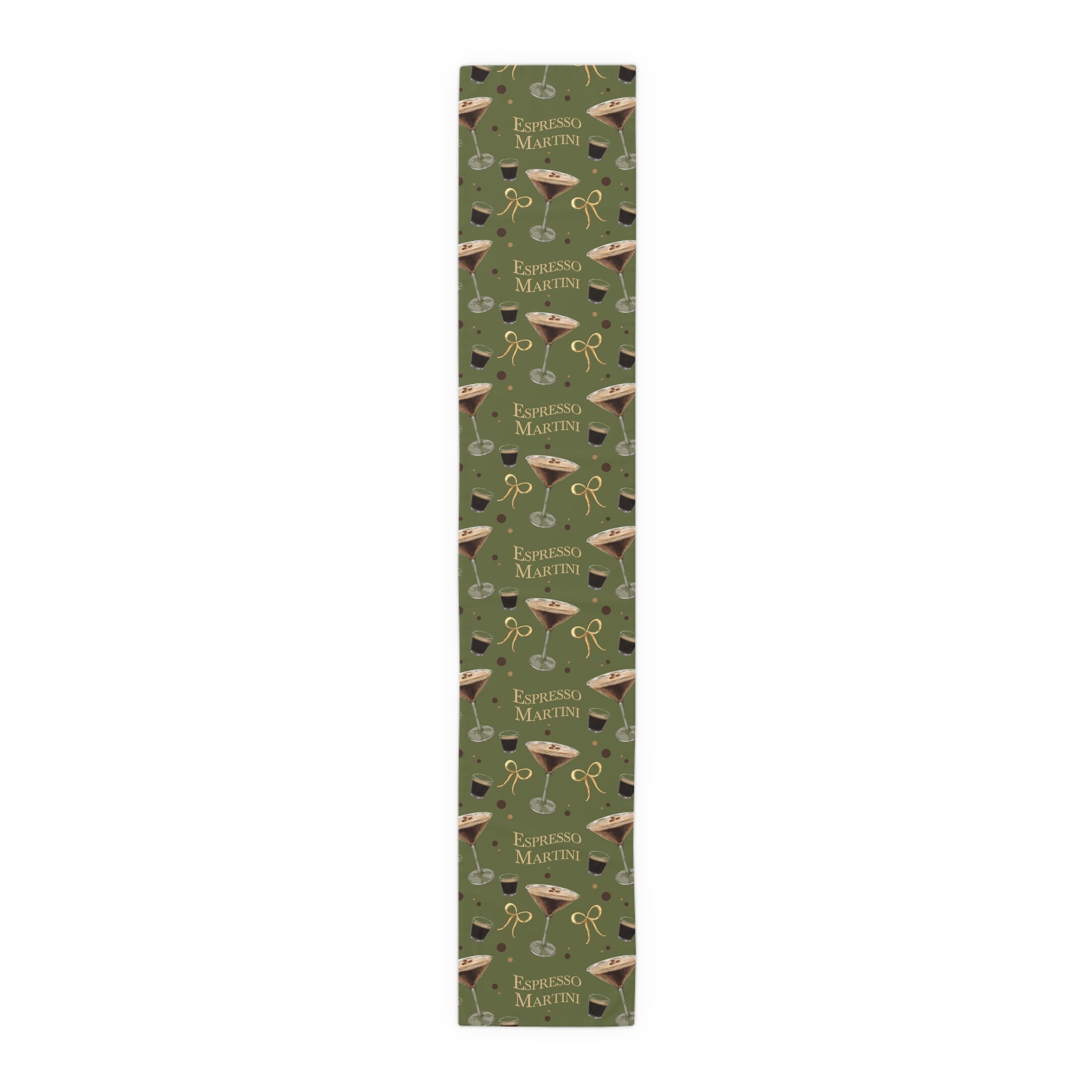 Espresso Martini Table Runner — Olive Green Espresso Collection Inspired Design