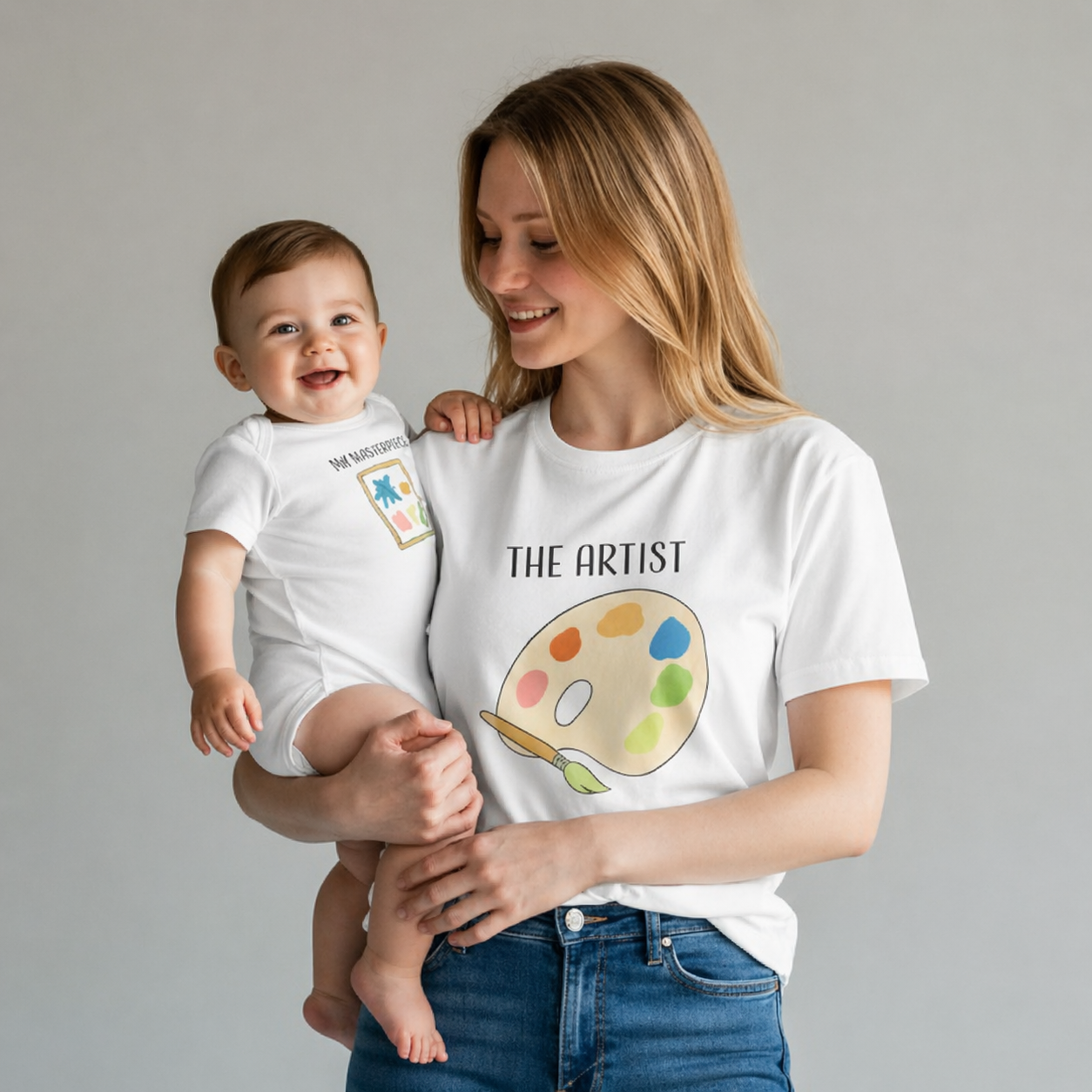 Mama & Baby Matching Set – Art Bodysuit + Mama Tee