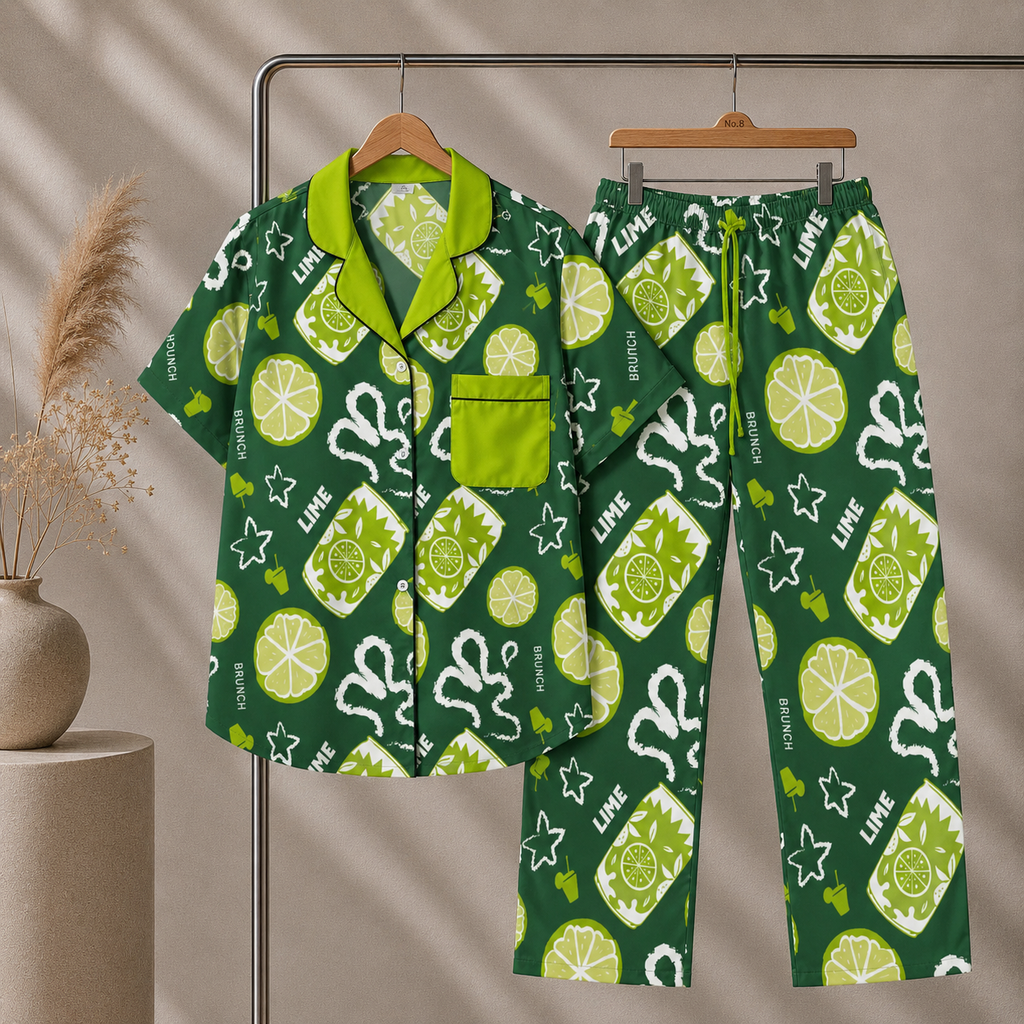 Cin Cin Women's Pajama Set | Button-Up Shirt & Pants | Cocktail Print Loungewear | Aperitivo Pajamas | Brunch & Girls Trip Gift
