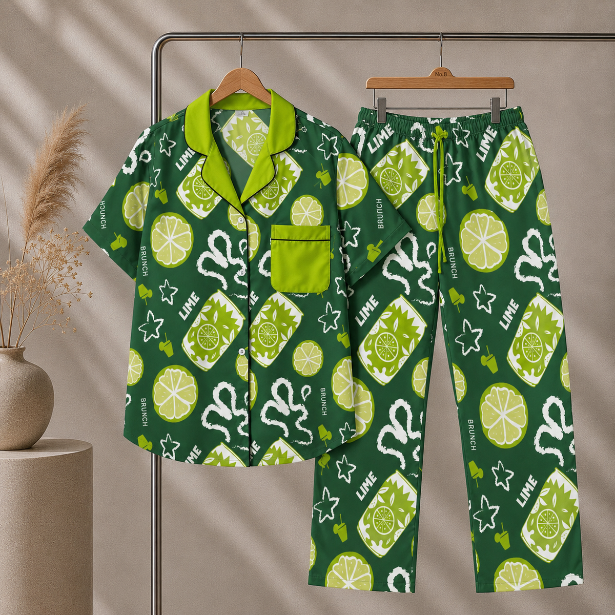 Cin Cin Women's Pajama Set | Button-Up Shirt & Pants | Cocktail Print Loungewear | Aperitivo Pajamas | Brunch & Girls Trip Gift