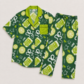 Cin Cin Women's Pajama Set | Button-Up Shirt & Pants | Cocktail Print Loungewear | Aperitivo Pajamas | Brunch & Girls Trip Gift