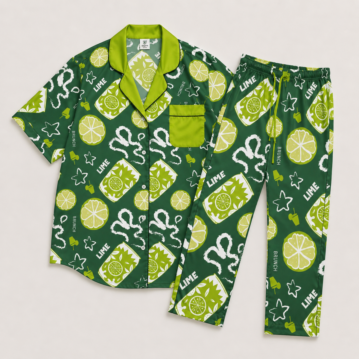 Cin Cin Women's Pajama Set | Button-Up Shirt & Pants | Cocktail Print Loungewear | Aperitivo Pajamas | Brunch & Girls Trip Gift