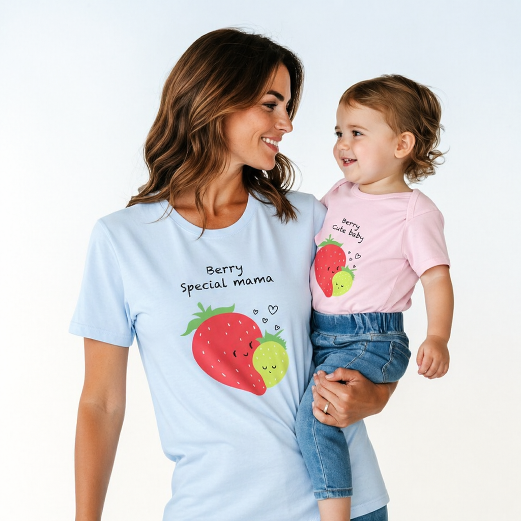 Mama & Baby Matching Set – Berry Cute Bodysuit + Mama Tee