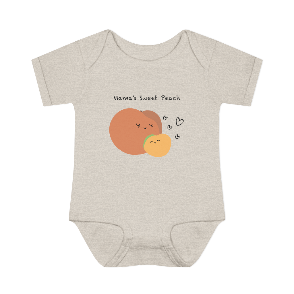 Mama & Baby Matching Set – Peach Bodysuit + Mama Tee