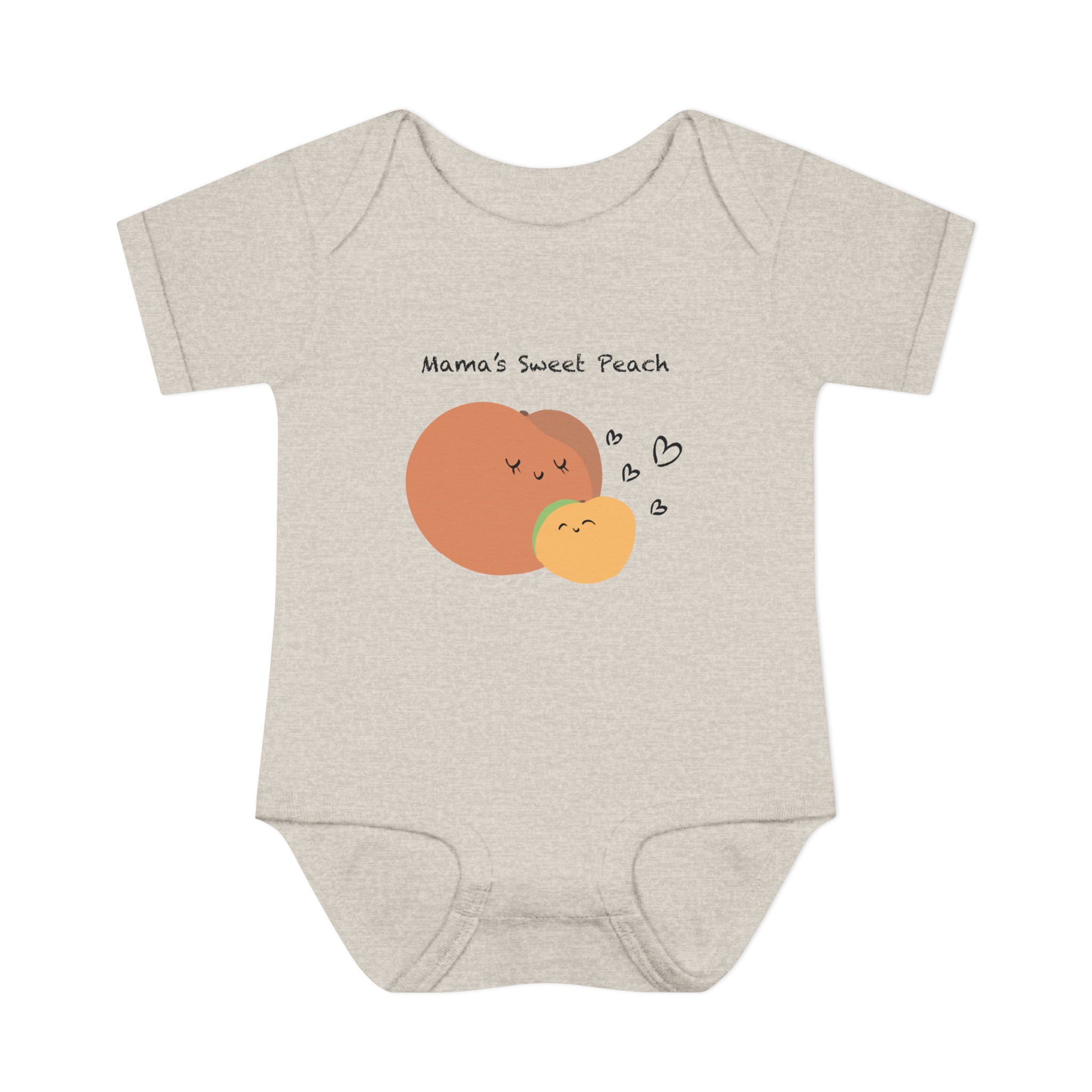 Mama & Baby Matching Set – Peach Bodysuit + Mama Tee