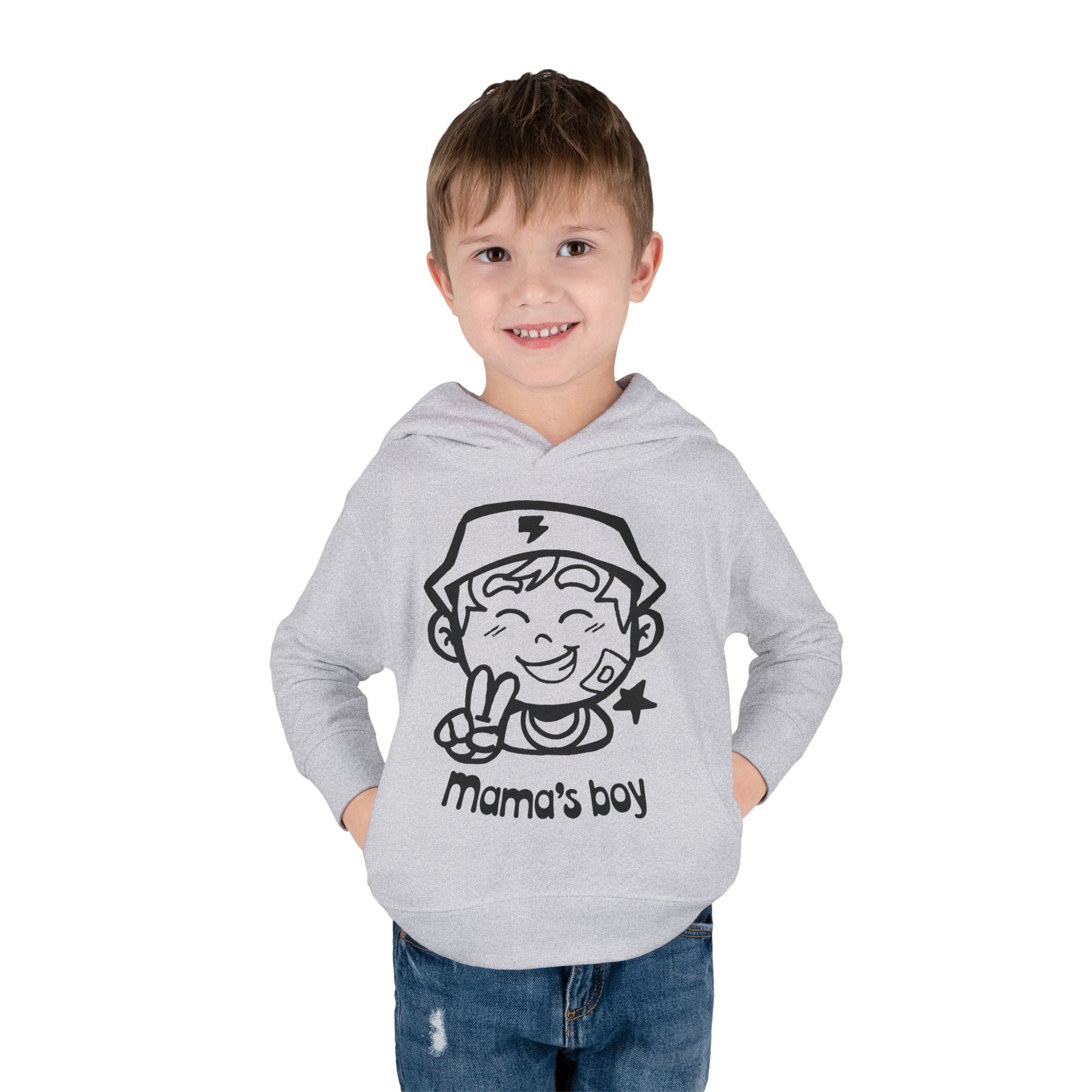 Boy Mom's Club & Mama's Boy Matching Hoodie Set, Sports Gray