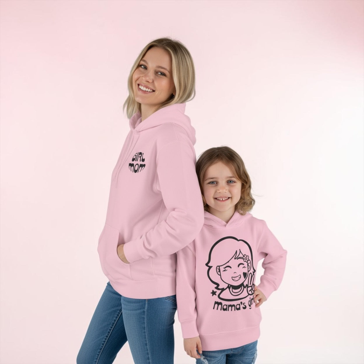 Girl Mom Matching Hoodie Set – Mama’s Girl Outfit, Cute Mom & Daughter Matching Set, Perfect Gift for Moms
