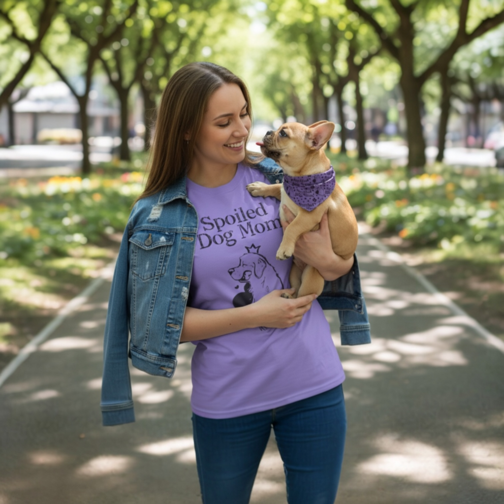Matching Dog Mom Shirt & Bandana Set – Dog Mom Gift, Matching Dog Outfit, Cute Aesthetic