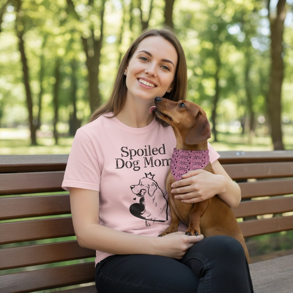 Matching Dog Mom Shirt & Bandana Set - Spoiled Dog Mom Gift, Puppy Matching Outfit, Cute Aesthetic, Mother’s Day Gift