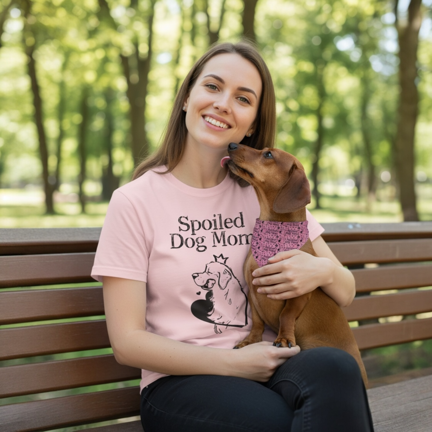 Matching Dog Mom Shirt & Bandana Set - Spoiled Dog Mom Gift, Puppy Matching Outfit, Cute Aesthetic, Mother’s Day Gift